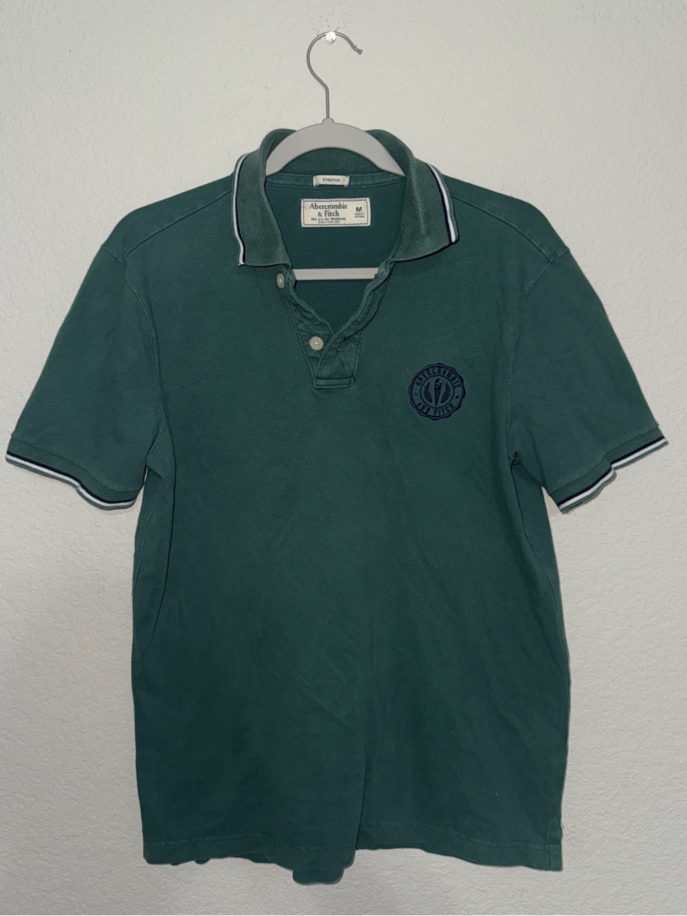 Abercrombie & Fitch Dark Green Polo with Contrast Tipping